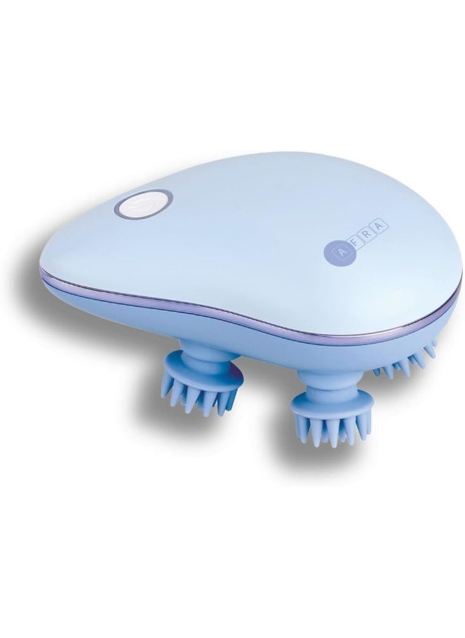 AFRA Mini Scalp Massager, Rechargeable, Cordless With 1150Mah Battery, Ipx-7 Waterproof, Red Light Therapy, 360° Rotary Kneading For Wet & Dry Dual Use - 230G - Af-1100Sm, 2 Year Warranty 