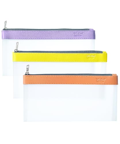 Mr. Pen- Clear Pencil Pouch, 8.50"x4.25", 3 Pack, Durable TPU Material, Medium Water-Resistant Pencil Bags with Smooth Zipper, Multipurpose Clear Pouch for Stationery, School, Office, Travel Supplies - Image 1