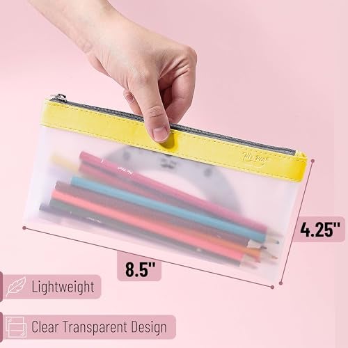 Mr. Pen- Clear Pencil Pouch, 8.50"x4.25", 3 Pack, Durable TPU Material, Medium Water-Resistant Pencil Bags with Smooth Zipper, Multipurpose Clear Pouch for Stationery, School, Office, Travel Supplies - Image 3
