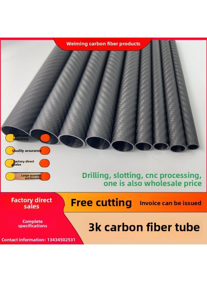 3K Carbon Fiber Tube: 5mm --- 14mm Carbon Fiber Tube (commonly Used) Specifications 3K Full Carbon Tube Can Be Directly Selected-Color:9*7mm* 1m-Specifications:Plain Matte  - Image 1
