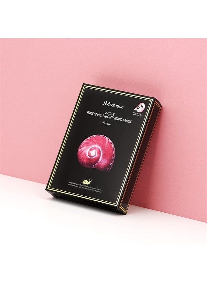 JMsolution Active Pink Snail Regenerating Korean facial Skin Care Mask -Vitamin B Bright Nourishing Glow Mask-10 sheets for all skin  - Image 3
