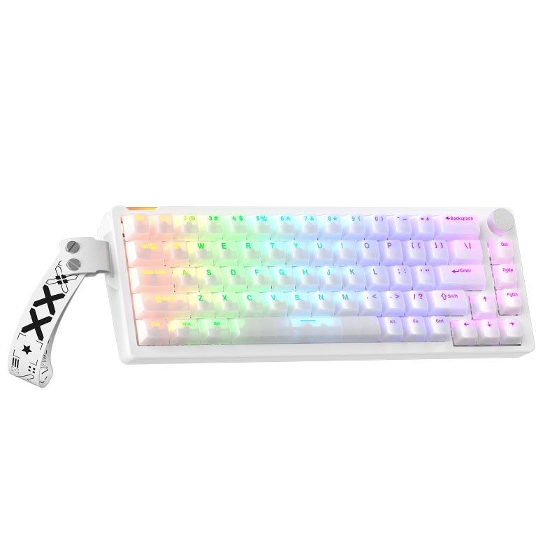 Gaozen 68% Wired Gaming Keyboard with Volume Knob, RGB Backlit, Mechanical Keyboard Gasket Mount with PBT Keycaps,8000 Hz Polling Rate, Hall Effect Cream Switches, Hot-Swap, for FPS Games (Cream White) - Image 1