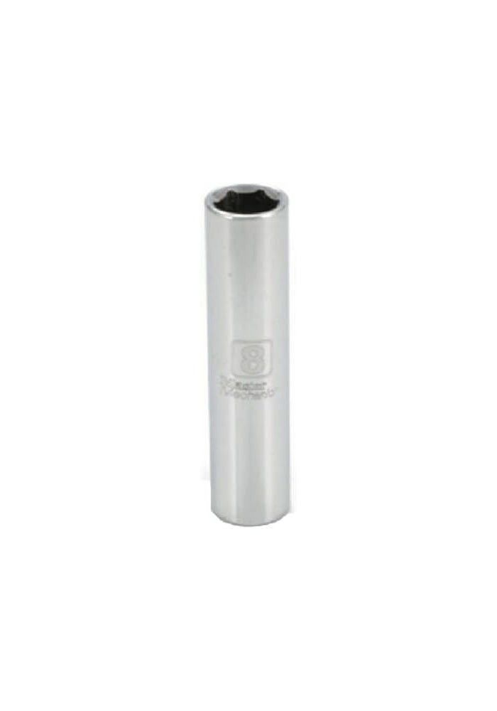 Apex Tool Group Master Mechanic 1/4" Drive 6 Point Deep Well Socket, 8mm