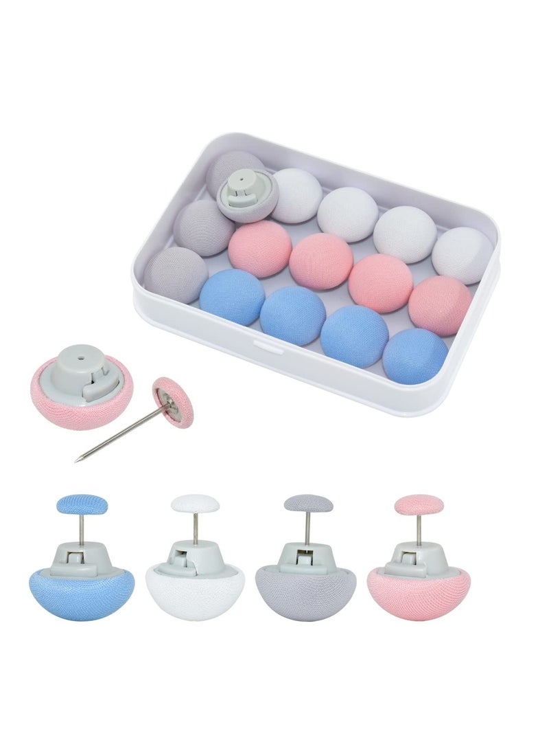 SYOSI - 16 Pcs Quilt Fixing Clips - Bedding Holder Pins for Secure and Neat Bedding - Duvet Fasteners for Quilts, Blankets, Sheets, and More - Mushroom Round Design - Blue, Pink, White, Gray - Image 1
