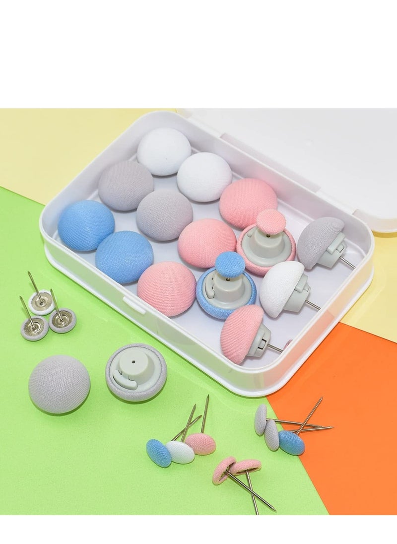 SYOSI - 16 Pcs Quilt Fixing Clips - Bedding Holder Pins for Secure and Neat Bedding - Duvet Fasteners for Quilts, Blankets, Sheets, and More - Mushroom Round Design - Blue, Pink, White, Gray - Image 1
