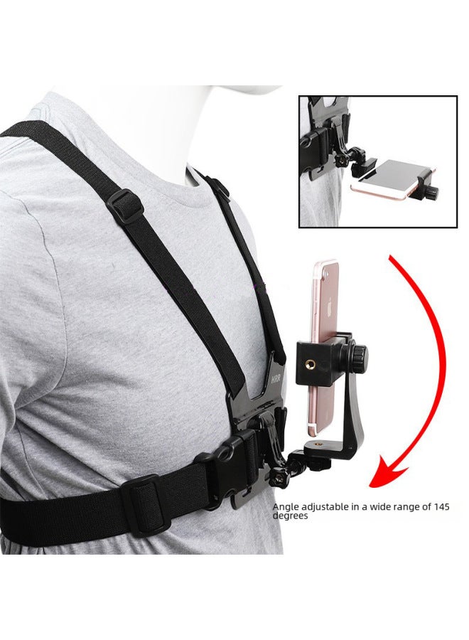 حزام الصدر لتثبيت الهاتف المحمول - حزام كتف متعدد الاستخدامات للتصوير الثابت والخالي من الاهتزاز - مثالي للبث المباشر وركوب الدراجات في الهواء الطلق - Image 2