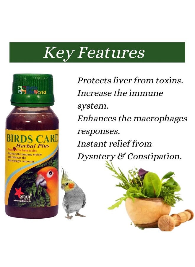 VAYINATO® Bird Care 5 In 1 Combo For All Your Pet Birds (Birds Care, 60Ml + Birds Care Herbal Plus, 60Ml + Calci Plus, 30Ml + Bird Booster, 50G + Breed Plus, 50G) by Petzlifeworld - Image 2