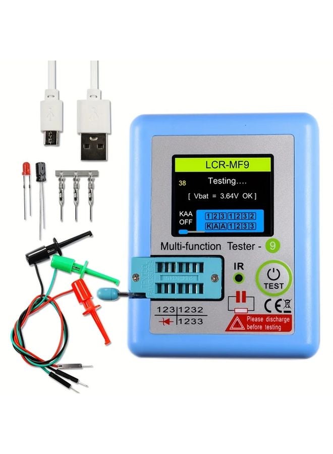 Blue USB Rechargeable Digital LCR Meter High Precision 0 01 Accuracy Multifunction Tester - Image 4