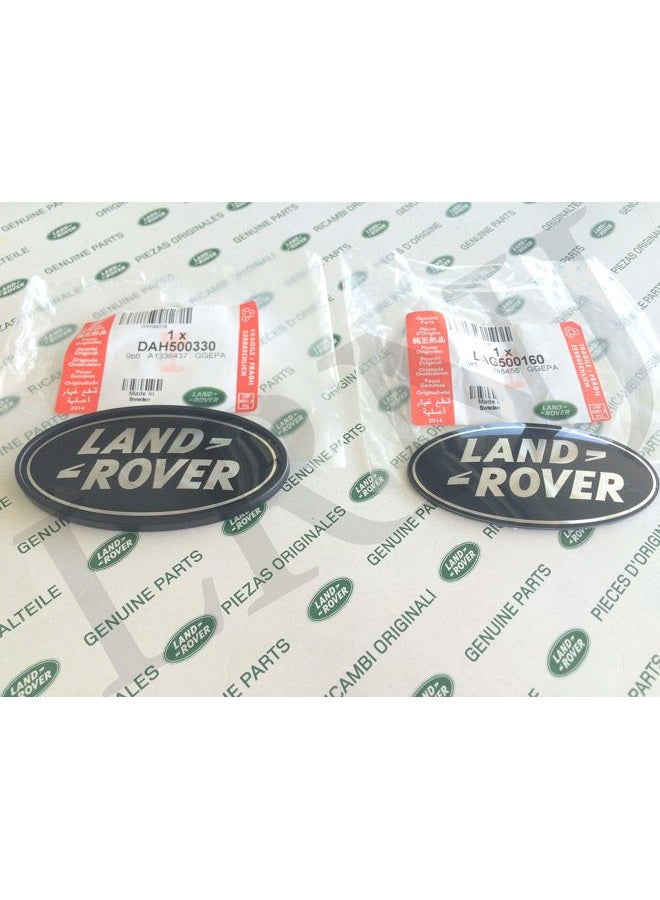 LAND ROVER about OVAL BADGES BLACK ON SILVER -NEW GENUINE PARTS DAG500160 + DAH500330 - Image 4