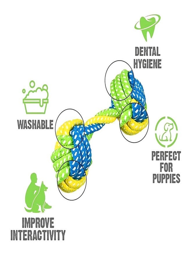 PET FUN Rope Dumble Toy for Dogs & Puppies - Chew, Play, & Teething Toy for Pets - Safe, Durable, and Interactive (Multicolour, Pack of 2) - Image 3