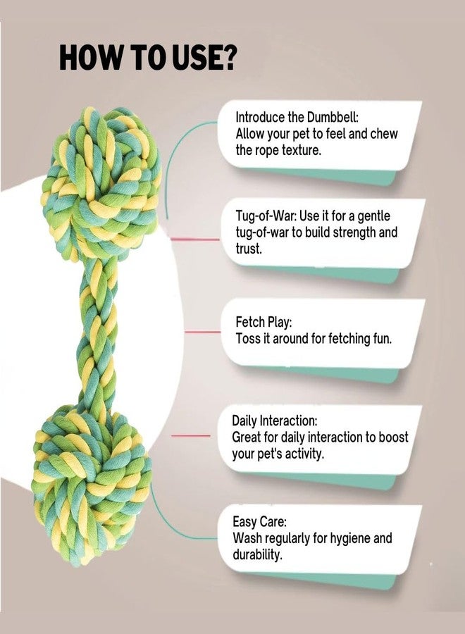 PET FUN Rope Dumble Toy for Dogs & Puppies - Chew, Play, & Teething Toy for Pets - Safe, Durable, and Interactive (Multicolour, Pack of 2) - Image 4