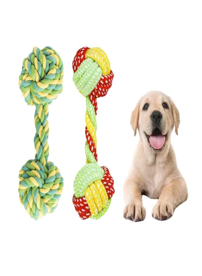 PET FUN Rope Dumble Toy for Dogs & Puppies - Chew, Play, & Teething Toy for Pets - Safe, Durable, and Interactive (Multicolour, Pack of 2) - Image 1