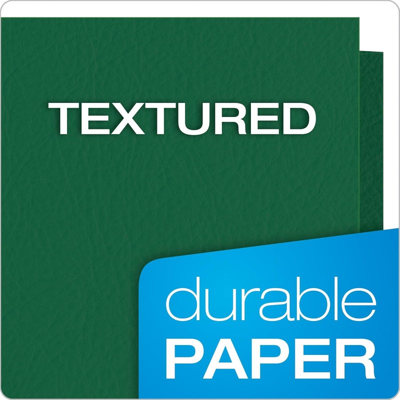 Oxford Two Pocket Folders, Textured Paper, Hunter Green, For School, Home, and Office, Letter Size, 25 Per Box (57556EE) - Image 5