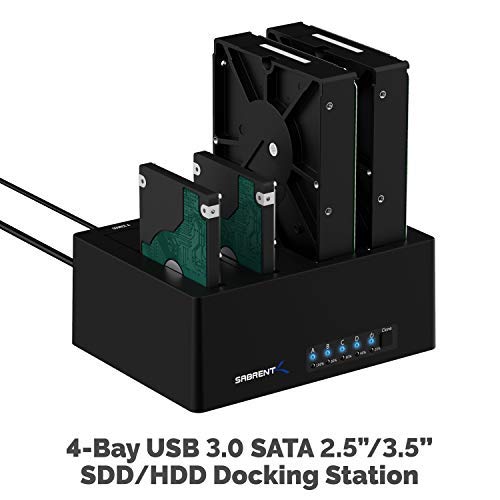 SABRENT 4Bay USB 30 Docking Station for 25 35 SATA HDD SSD Trayless Design USB 30 5Gbps Offline Clone Function DSU3B4 - Image 3