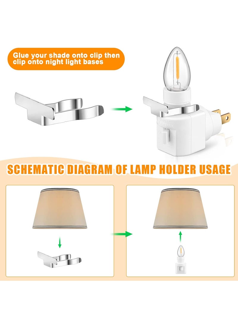 Reginary Reginary 8 Sets Night Light Base 360 Plug in Night Light Module Rotating Night Light Plug with Onoff Switch and Metal Clips Plastic Swivel Wall Light Plug for Making Your Own Night LightsWhite  - Image 4