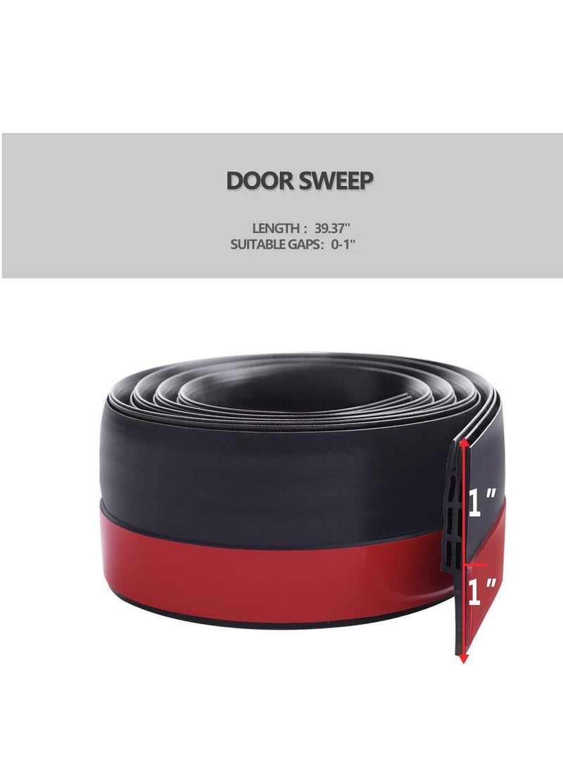 Najwa Grey 2"W x 39"L Under-Door Seal Strip | Soundproof Weather Stripping & Air Draft Blocker for Interior/Exterior Doors | Door Sweep with Ventilation Holes  - Image 5