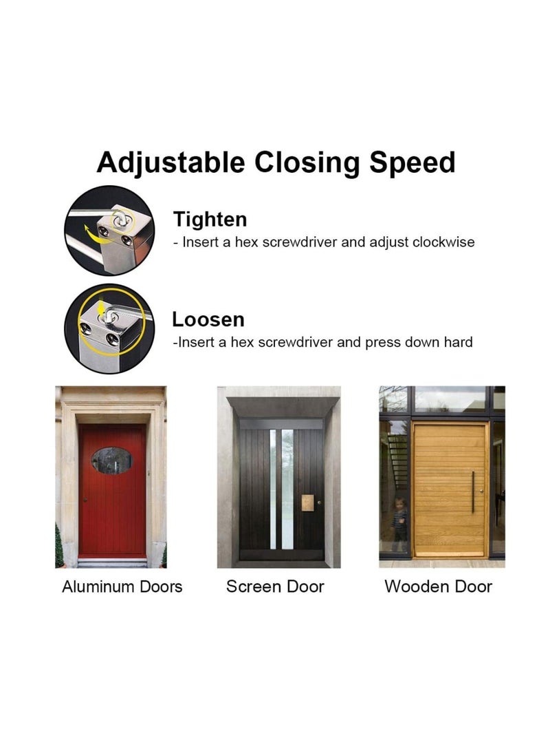 Luckam Automatic Door Closer, Stainless Steel Door Closing Controller for Residential Commercial Use,Adjustable Closing Speed System - Image 4