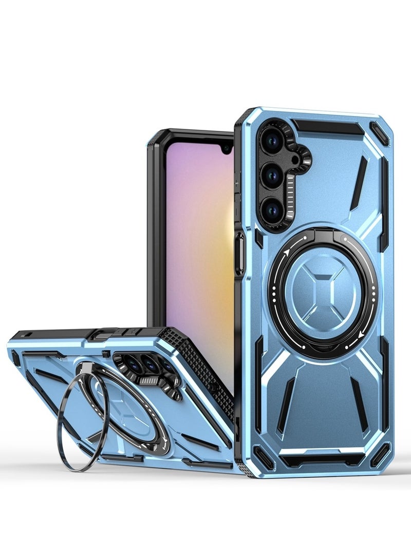 GOLDEN MASK GOLDEN MASK For Samsung Galaxy A14/A14 5G Armored II Series Mag-Safe Magnetic Holder Phone Case (Blue)