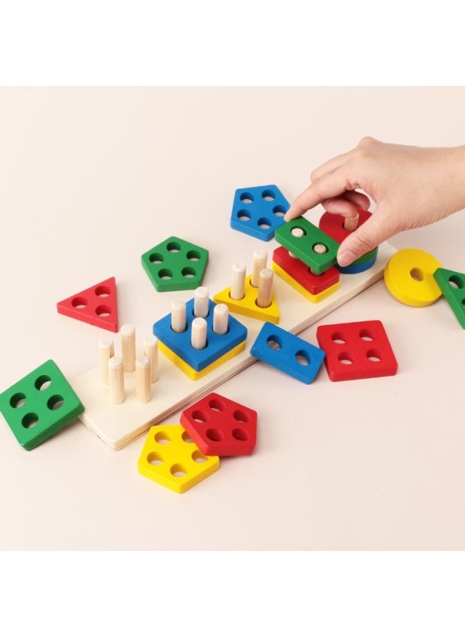 Lonely Autistic Children Social Rehabilitation Training Fine Toys Family Intervention Feelings Training Equipment Teaching Aids-Color:Colorful Mechanism Set Column-log Base Plate  - Image 3