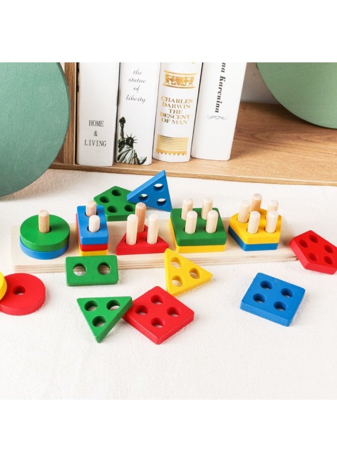 Lonely Autistic Children Social Rehabilitation Training Fine Toys Family Intervention Feelings Training Equipment Teaching Aids-Color:Colorful Mechanism Set Column-log Base Plate  - Image 4
