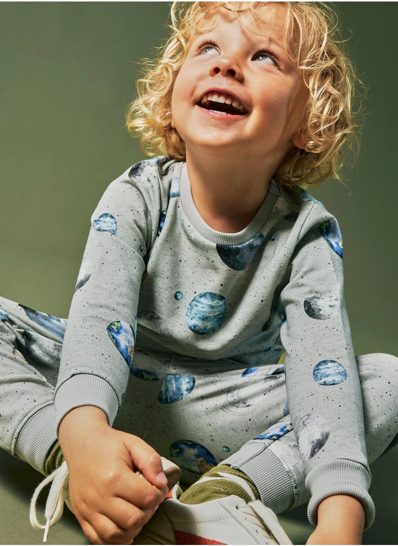 NAME IT - Kids Planet Print Sweatpants - Image 1