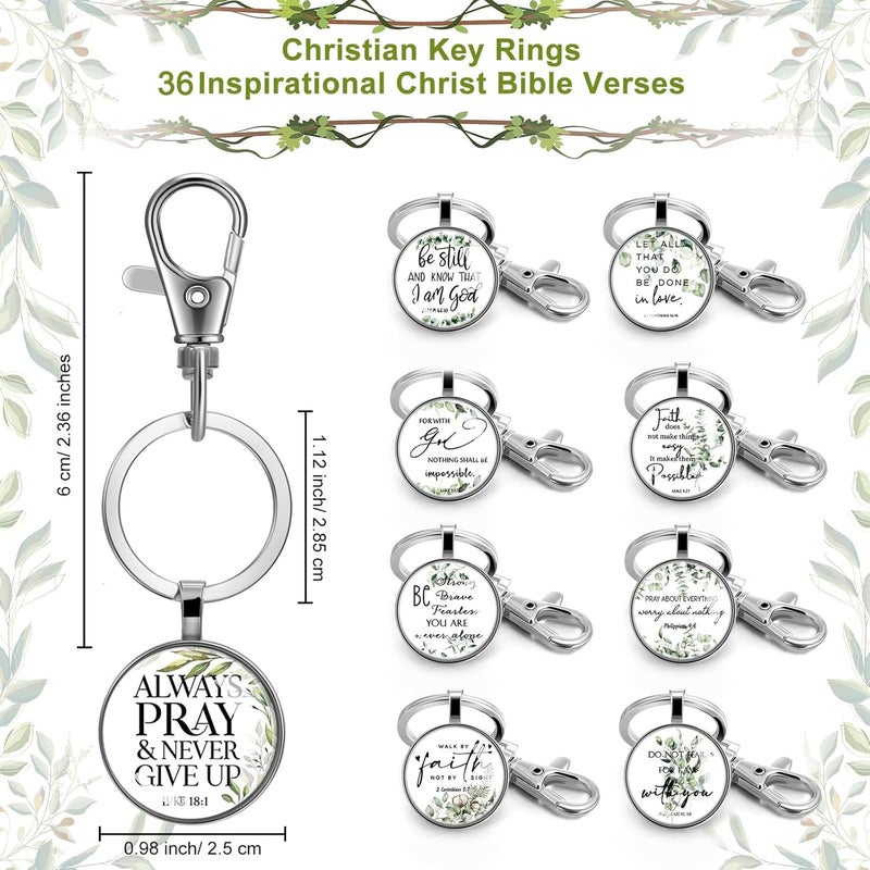 Fumete Christian Keychain Bulk - 36 Pcs Inspirational Bible Verse Keychains - Image 2