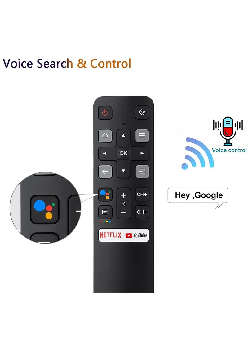 BGM Voice Remote Control for TCL Android TV, New Upgraded Replacement RC802V for TCL TVs 40S330 32S330 40S334 32S334 70S430 32A325 32A323 65Q637 55S430 43S430 55Q630 55Q630 43S430 with battery  - Image 3