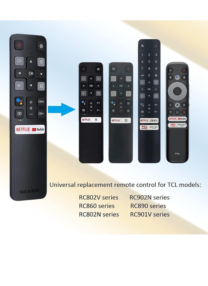 BGM Voice Remote Control for TCL Android TV, New Upgraded Replacement RC802V for TCL TVs 40S330 32S330 40S334 32S334 70S430 32A325 32A323 65Q637 55S430 43S430 55Q630 55Q630 43S430 with battery  - Image 4