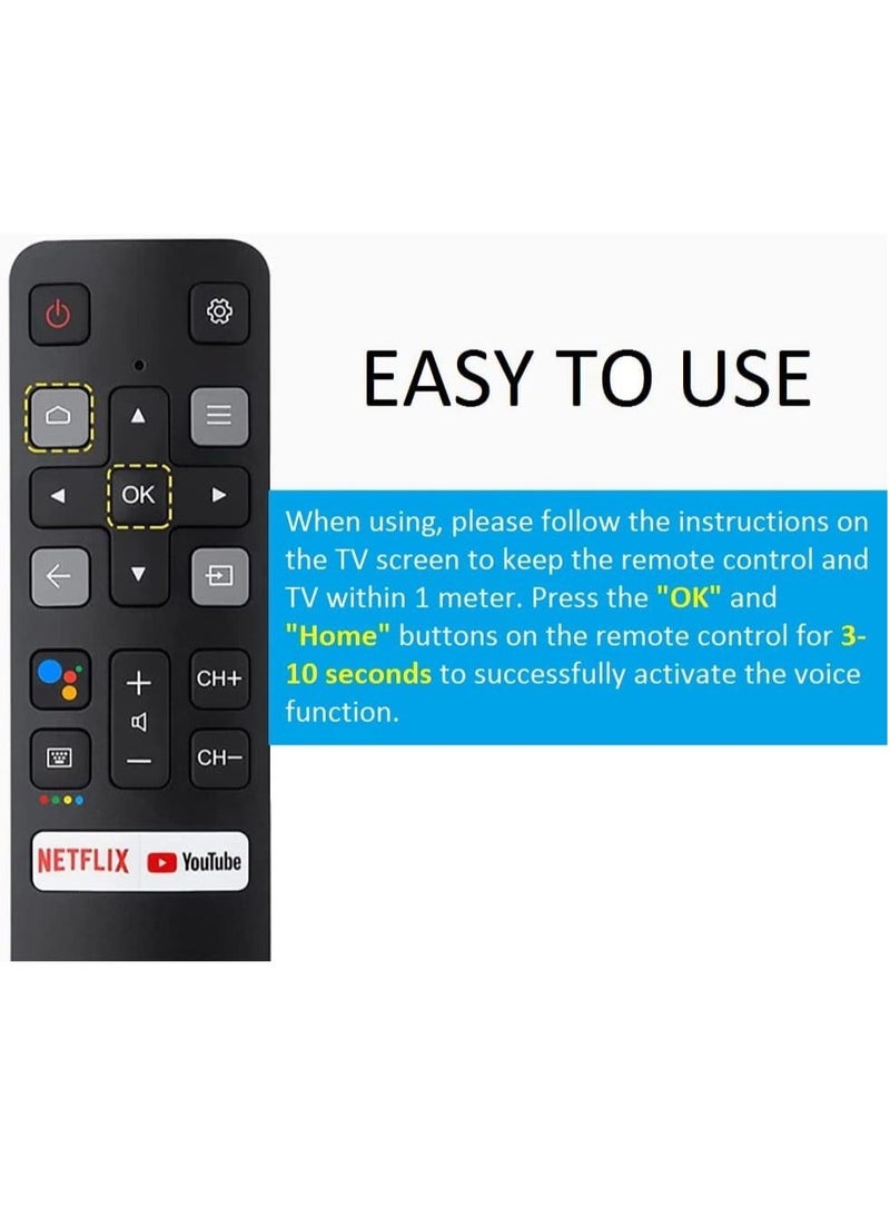 BGM Voice Remote Control for TCL Android TV, New Upgraded Replacement RC802V for TCL TVs 40S330 32S330 40S334 32S334 70S430 32A325 32A323 65Q637 55S430 43S430 55Q630 55Q630 43S430 with battery  - Image 5