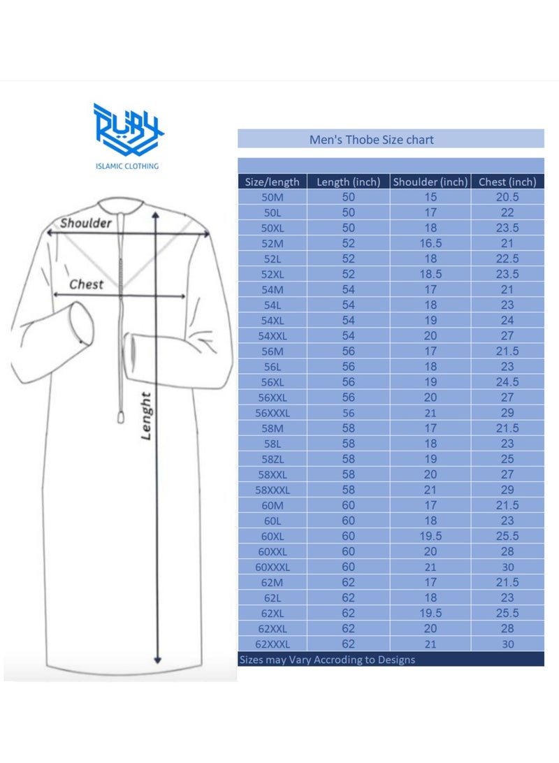 روبي للملابس الإسلامية ثوب إماراتي كلاسيكي باللون العنابي للرجال مع سحاب وتطريز متقن، كندورة رجالية، قفطان، رقبة دائرية، أكمام طويلة، رداء موسلين سعودي - Image 5