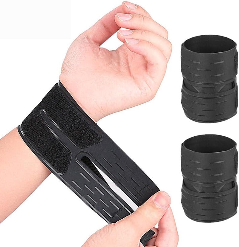 Khazna 2Pcs Wrist Braces, Ultra-Thin Wraps Support for Carpal Tunnel, TFCC Tear Tendonitis Arthritis Sprains Pain Relief, Breathable Bands Fitness Sports Tennis Weightlifting - Image 1