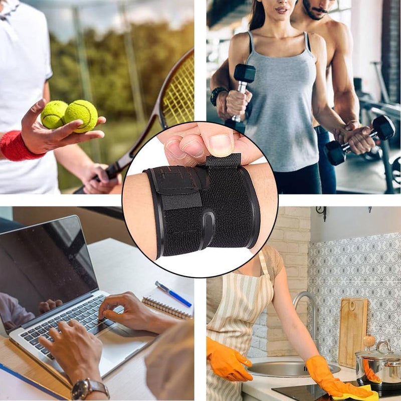 Khazna 2Pcs Wrist Braces, Ultra-Thin Wraps Support for Carpal Tunnel, TFCC Tear Tendonitis Arthritis Sprains Pain Relief, Breathable Bands Fitness Sports Tennis Weightlifting - Image 2