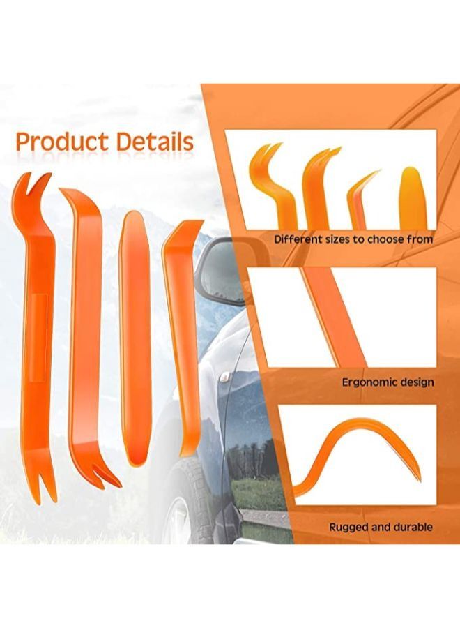 4 Pieces Trim Removal Tool Set Auto Plastic Removal Pry Tools Car Panel Dash Radio Door Terminal Interior Accessories Removal Tool Kit - Image 3