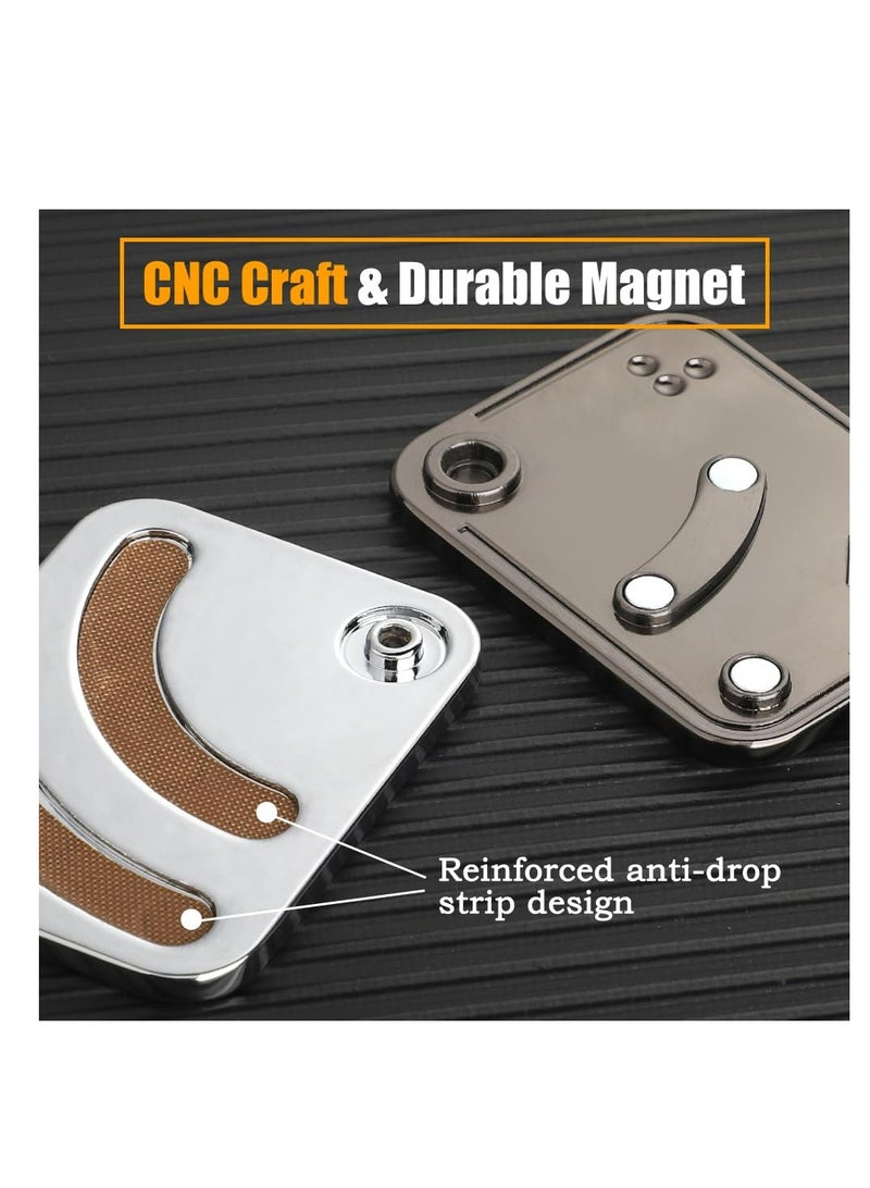 SOLARAE Metal Poker Fidget Slider Toy for Kids Adults, Magnetic Haptic Coin Fidget Pad Push Card, EDC Desk Office Toy, Stress Relief Gift for Men Boyfriend Father, 5 6 7 8 9 10+ Years Old Boys - Image 4