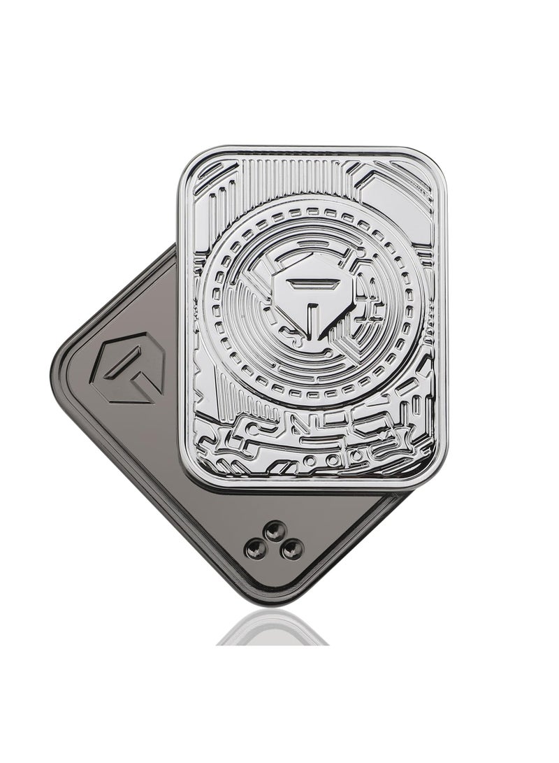 SOLARAE Metal Poker Fidget Slider Toy for Kids Adults, Magnetic Haptic Coin Fidget Pad Push Card, EDC Desk Office Toy, Stress Relief Gift for Men Boyfriend Father, 5 6 7 8 9 10+ Years Old Boys - Image 1