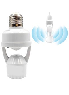 Motion Sensor Light Socket, Infrared Sensor Lamp Holder Screw LED CFL Incandescent Bulb Adapter, Outdoor Indoor Garage Light, for Basement