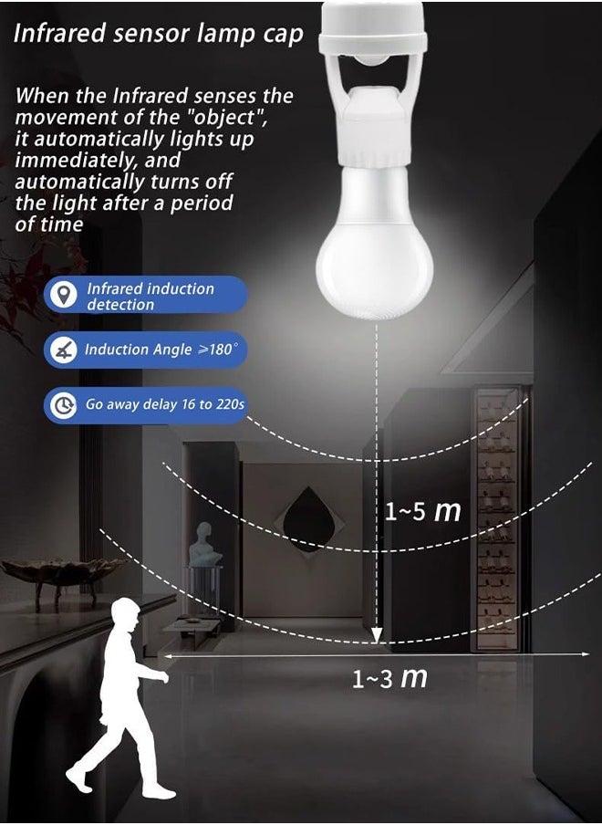 Generic - Motion Sensor Light Socket, Infrared Sensor Lamp Holder Screw LED CFL Incandescent Bulb Adapter, Outdoor Indoor Garage Light, for Basement - Image 1