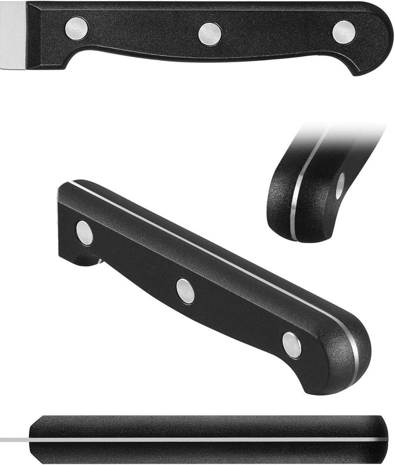 COKUMA Kitchen Knife, 3-Pcs Knife Set With Sheath, 8 Inch Chef Knife, 4.5 Inch Utility Knife, 4 Inch Paring Chef Knife, Stainless Steel, Black - Image 3