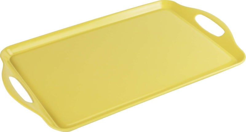Reston Lloyd Calypso Basics Melamine ServingOttoman Handles Rectangular Tray Lemon - Image 1
