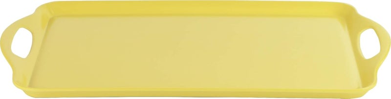 Reston Lloyd Calypso Basics Melamine ServingOttoman Handles Rectangular Tray Lemon - Image 2
