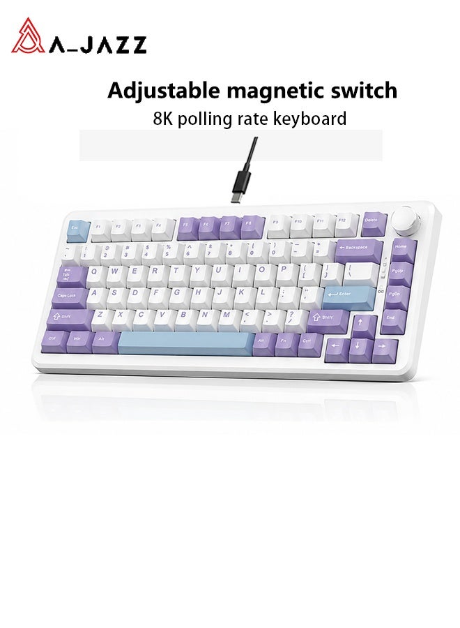 A-jazz AK820 Max 75% Hall Effect Magnetic Gaming Keyboard, Rapid Trigger, Adjustable Actuation 0.1-3.4mm, 8K Polling Rate, RGB Backlit, Wired USB-C - Image 1