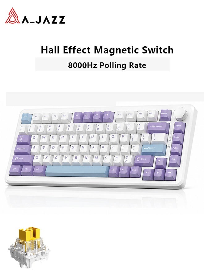 A-jazz AK820 Max 75% Hall Effect Magnetic Gaming Keyboard, Rapid Trigger, Adjustable Actuation 0.1-3.4mm, 8K Polling Rate, RGB Backlit, Wired USB-C - Image 1