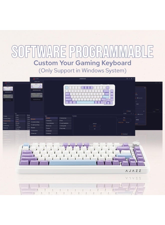 A-jazz AK820 Max 75% Hall Effect Magnetic Gaming Keyboard, Rapid Trigger, Adjustable Actuation 0.1-3.4mm, 8K Polling Rate, RGB Backlit, Wired USB-C - Image 5