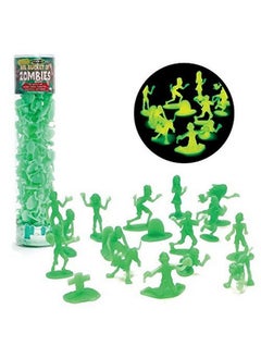 SCS Direct Zombie Action Figures - 100 Glow in The Dark Zombies with 14 Unique Sculpts - Includes Zombies, Zombie Pets, Gravestones, and Humans for Fun Xmas Stocking Stuffers & Christmas for Kids  - Image 1