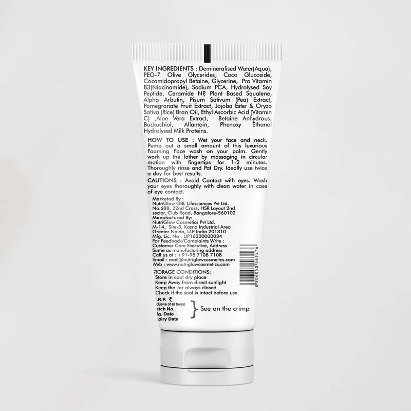 NutriGlow 10% Niacinamide Daily Face Wash, Brightening Formula with Pro Vitamin B3, Aloe Vera, Paraben Free, All Skin Types For Men And Women (100ml) - Image 2