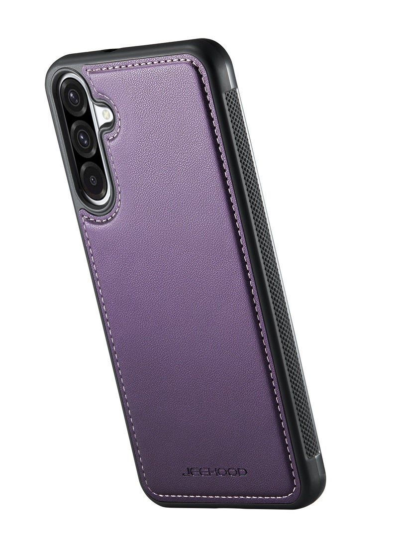JEEHOOD Phone Case cover Luxury PU Leather Back Cover Cover  Compatible with  Samsung Galaxy A36 (Purple) - Image 3