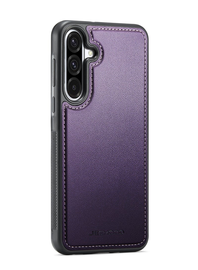 JEEHOOD Phone Case cover Luxury PU Leather Back Cover Cover  Compatible with  Samsung Galaxy A36 (Purple) - Image 2