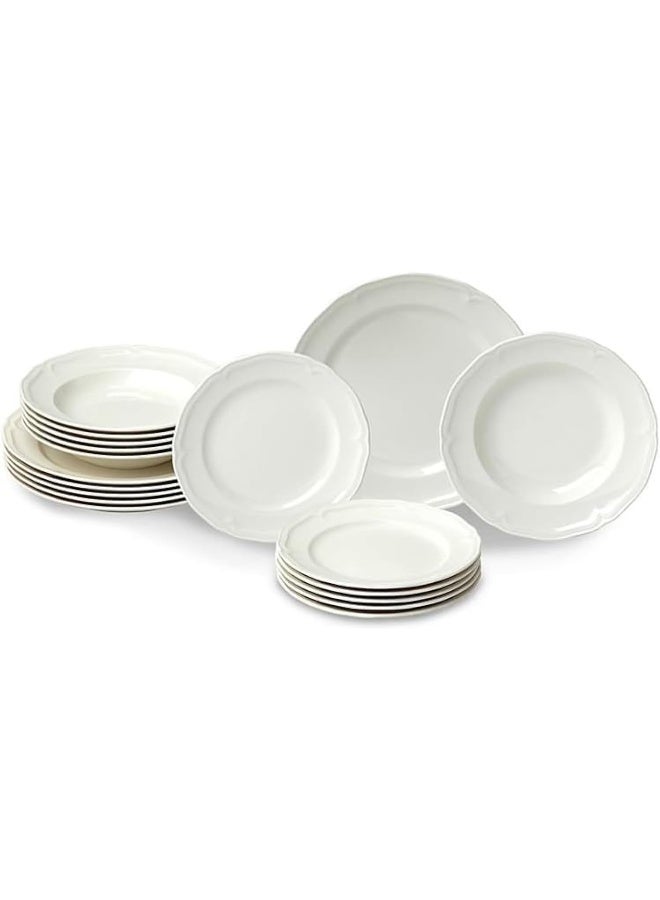 Villeroy & Boch Villeroy Boch Manoir 18Piece Dinnerware Set Plates Bowls Premium Porcelain Made in Germany White - Image 1