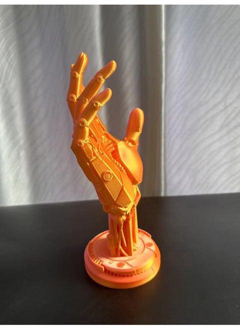 Cyberpunk Manipulator Handle Bracket 2077 Johnny Silver Hand Surrounding XBOX PS4/5 Handle Round Bottom Ornaments-Color:Pink Gold-Specifications:Left Hand Round Bottom