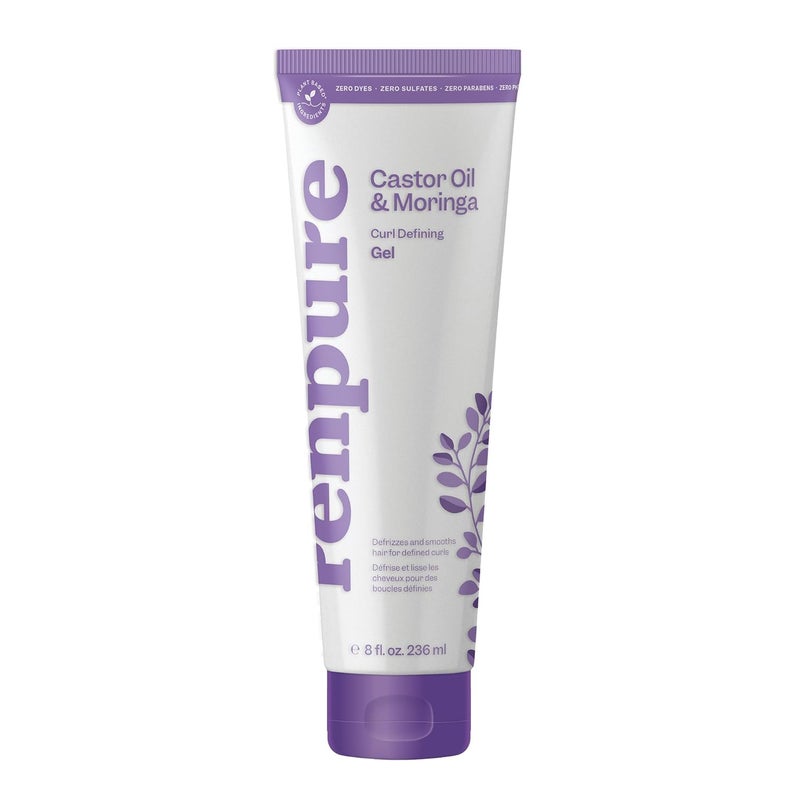Renpure Castor Oil  Moringa Curl Gel  Curl Enhancing Gel  For Smooth Defined  FrizzFree Curls With Castor Oil  Moringa Seed Oil  For Wavy to Curly Hair  8 Fl Oz